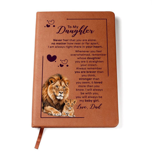 To My Daughter ~ Lion Leather Journal ~ Always My Baby Girl