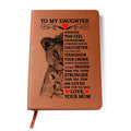 To My Daughter ~ Lioness Leather Journal ~ Straighten Your Crown ~ engraved leather journal