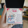 Christmas Gift for Wife ~ Love Knot Necklace ~ A Celebration of Love ~ necklace shown with its message card in a gift box