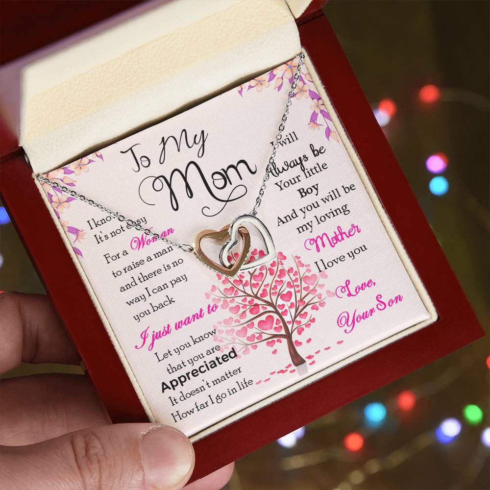 To My Mom, I Know Its Not Easy ~ keepsake gift shown in a gift box