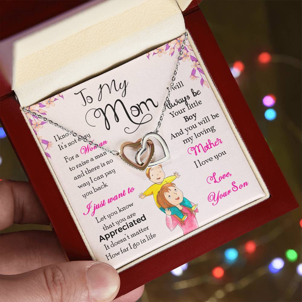 To My Mom, I Will Always Be Your Little Boy ~ keepsake gift shown in a gift box