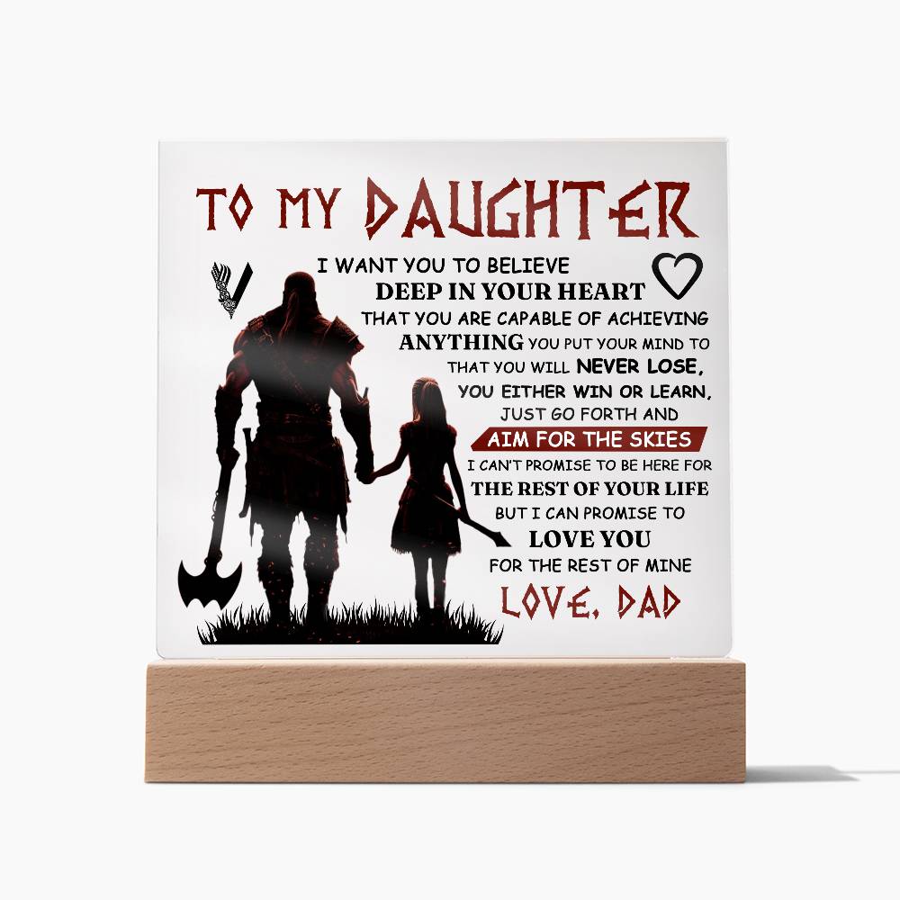 To My Daughter Skies Acrylic Plaque 2 ~ acrylic keepsake plaque with a printed message