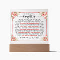 To My Beautiful Daughter Square Acrylic Plaque ~ acrylic keepsake plaque with a printed message