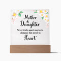 To My Daughter Distance Square Acrylic Plaque ~ acrylic keepsake plaque with a printed message