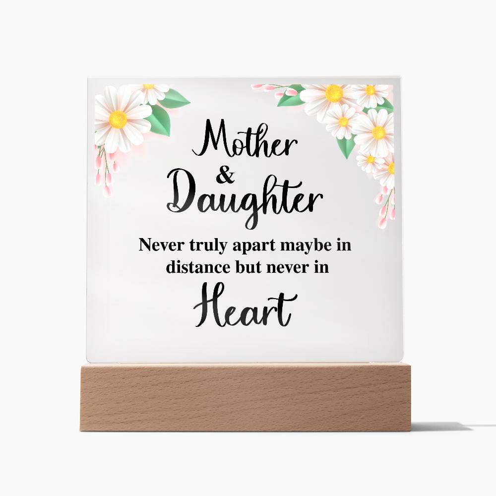 To My Daughter Distance Square Acrylic Plaque ~ acrylic keepsake plaque with a printed message