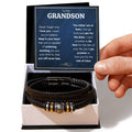 Love You Forever To My Grandson Bracelet Achieve Anything ~ bracelet shown with its message card in a gift box