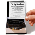 Love You Forever To My Grandson Bracelet Believe Deep ~ bracelet shown with its message card in a gift box