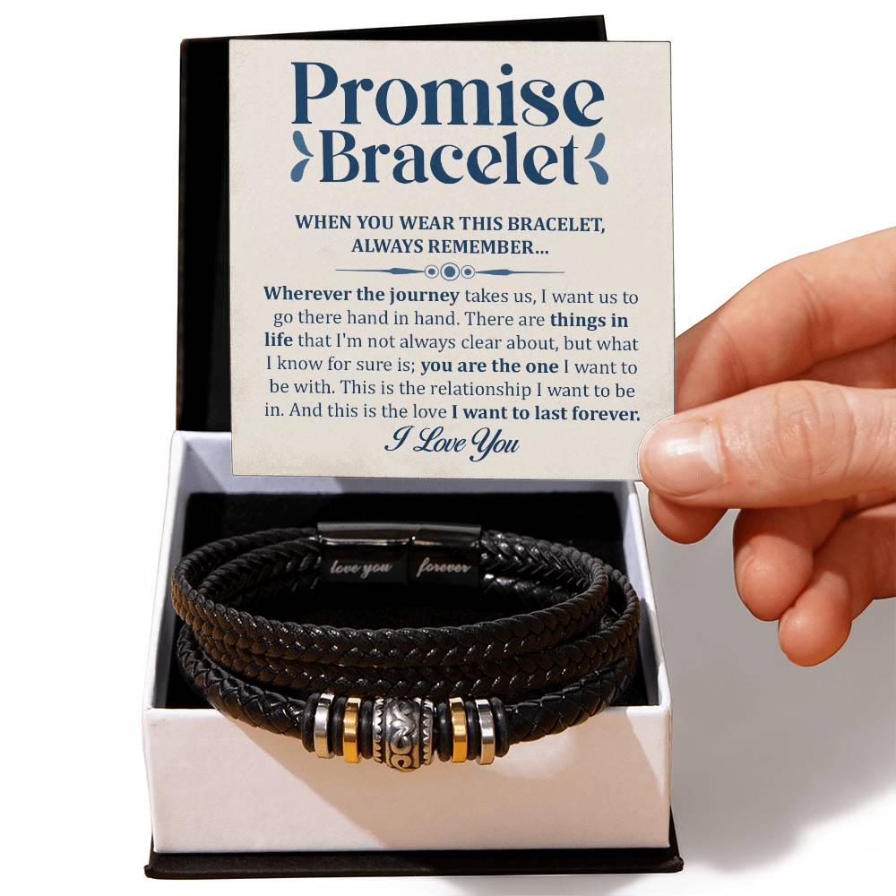 Love You Forever Promise Bracelet You Are The One ~ bracelet shown with its message card in a gift box