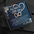 To My Sister Bond Interlocking Necklace Gift Set ~ necklace shown with its message card in a gift box