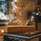 To My Beautiful Wife ~ Lighted Acrylic Plaque & Necklace Gift Set