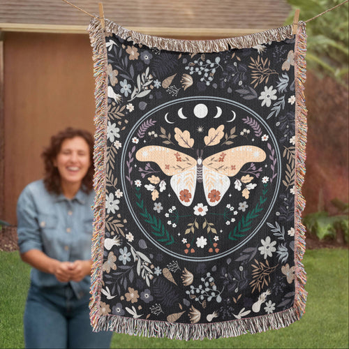 Bohemian Butterfly ~ Woven Blanket ~ woven blanket with the message woven into the cloth