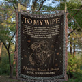 To My Wife ~ Woven Heirloom Blanket ~ The Best Decision I Ever Made ~ woven blanket with the message woven into the cloth