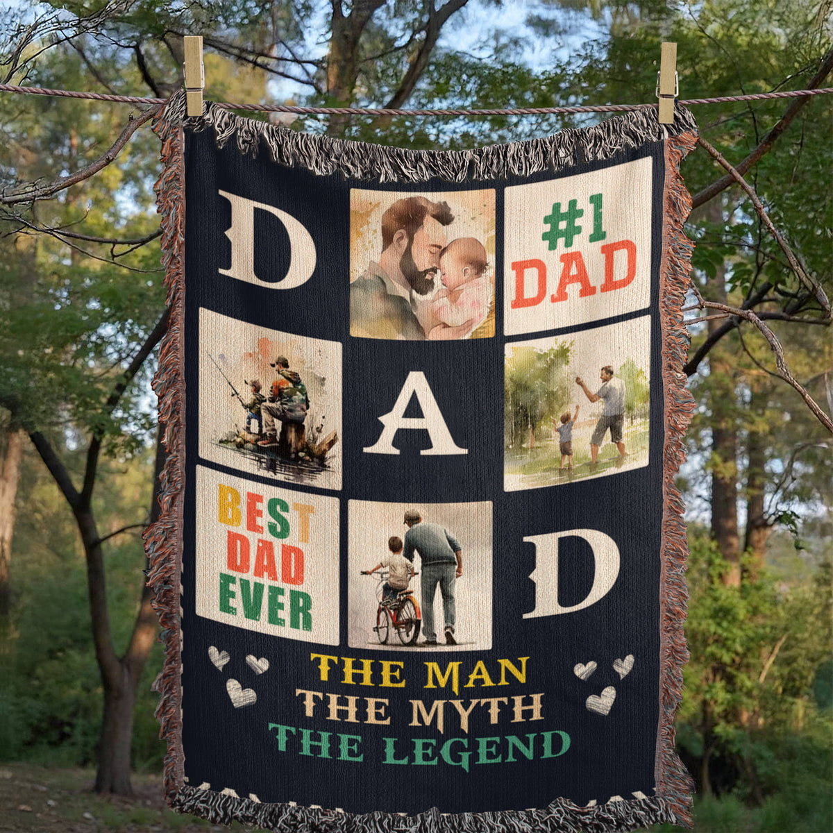 Best Dad Ever ~ Woven Blanket ~ woven blanket with the message woven into the cloth