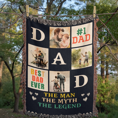 Best Dad Ever ~ Woven Blanket ~ woven blanket with the message woven into the cloth