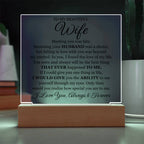 To My Beautiful Wife ~ Lighted Acrylic Plaque with Luxury Gift Box