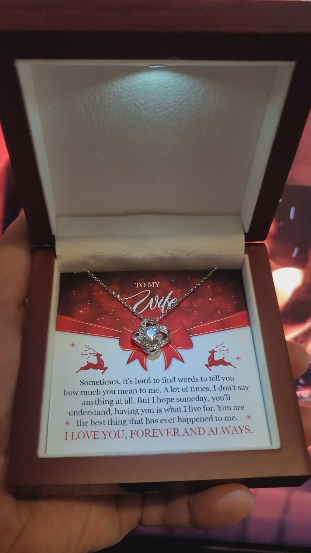 Christmas Gift for Wife ~ Love Knot Necklace ~ Hard to Find Words